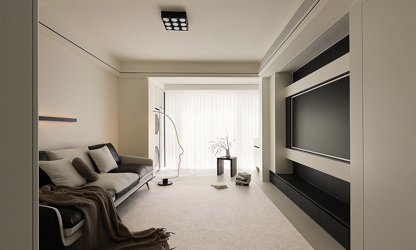 120㎡三室两厅一厨两卫大平层极简黑白风格案例 黑白基调重塑空间，以爱之名打造温情成长之家（范珺逸府）